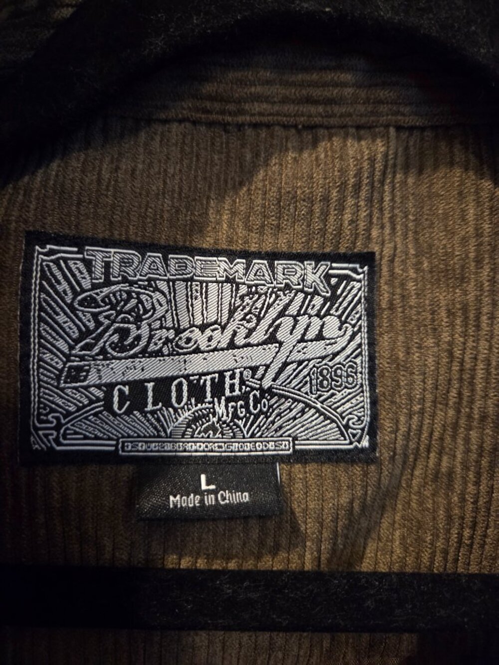 Brooklyn Cloth Mfg Brown Fine Wale Corduroy Shirt Large - Picture 7 of 8